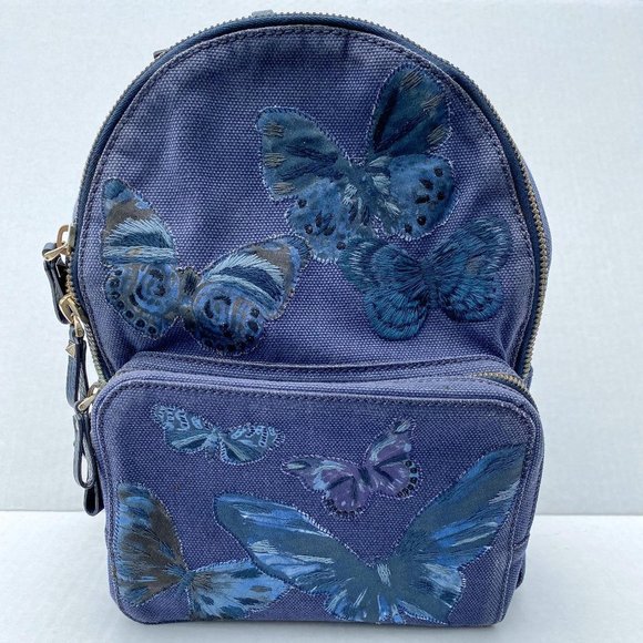 Valentino Garavani Handbags - Valentino Garavani Denim Butterfly Backpack Blue